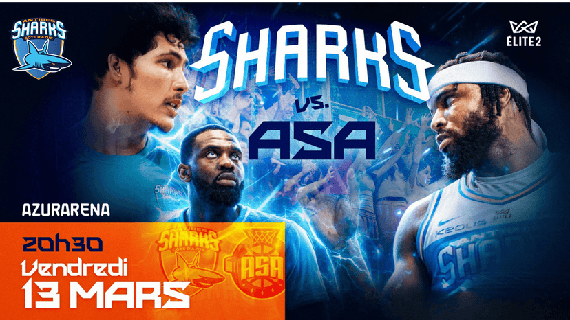 Vendredi 13/03 Ă 20h30 : Sharks VS ASA