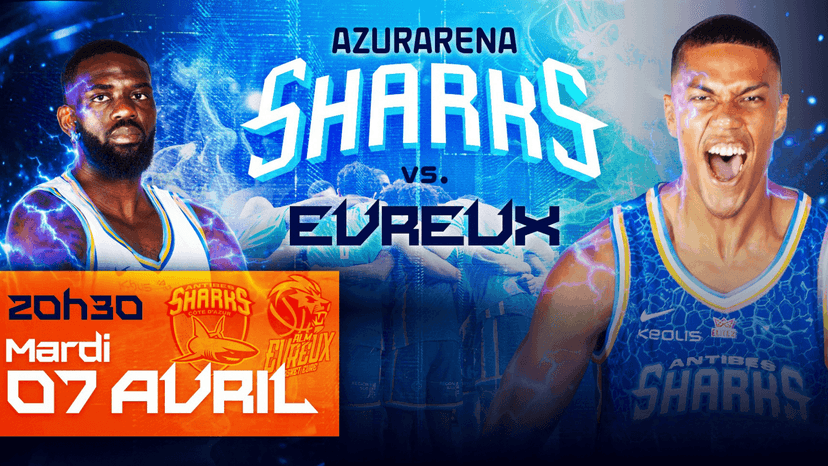 Sharks VS Evreux : Mardi 7 avril Ă 20h30